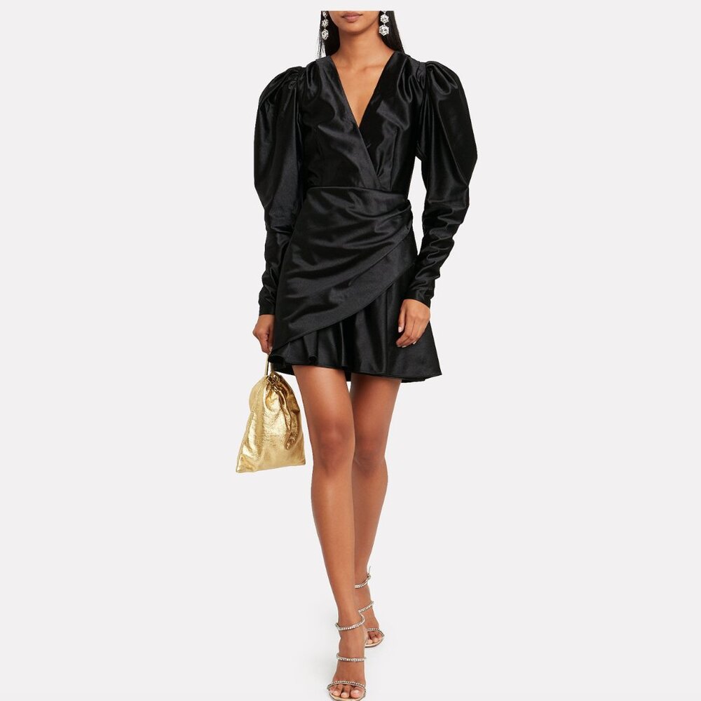 Rotate Birger Christensen No. 24 Satin Mini Dress - Black (Size 4)